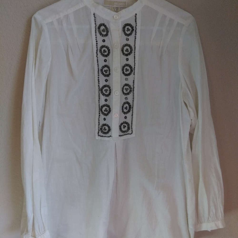 Michael Kors blouse studded embellished top white